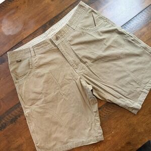 Kuhl Ramblr Shorts Mens 38 Beige Cargo Stretch Outdoor Hiking Travel 10 Inch